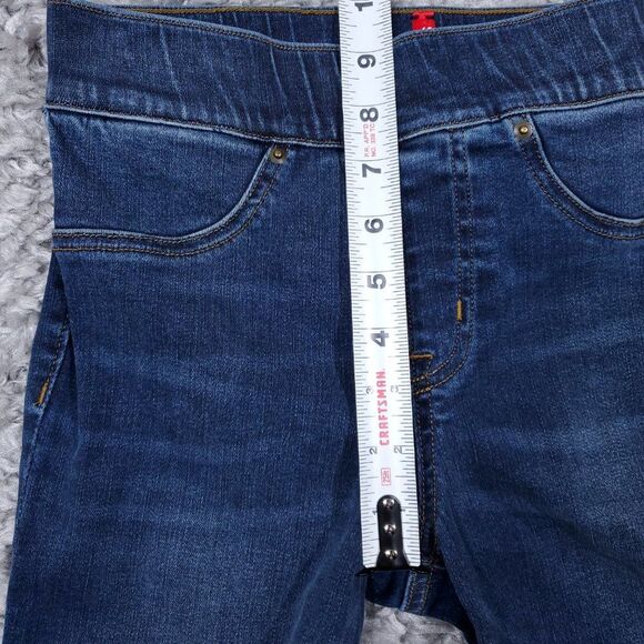 Spanx Distressed Ankle Skinny Jeans Legging Blue Medium Wash Pull On Size XS - Picture 10 of 12